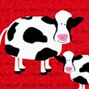 Barnyard Counting - Whimsical Cows on Red