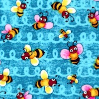 Pixie Patch - Whimsical Bees on Turquoise Texture