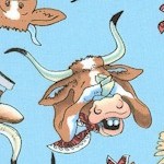 Thats Alotta Bull - Whimsical Cows and Bulls on Blue