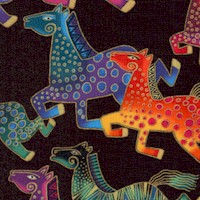 Fiesta Horses - Gilded Running Horses by Laurel Burch