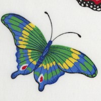Whimsy - Tossed Colorful Butterflies on White - SALE! (MINIMUM PURCHASE 1 YARD)