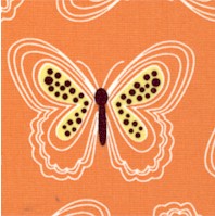 Petal Punch - Delicate Retro Butterflies on Tangerine