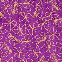 Cloisonne Manor - Delicate Gilded Small-Scale Butterflies on Purple