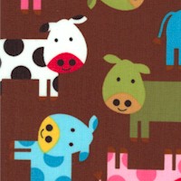 Urban Zoologie - Whimsical Cows on Brown