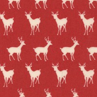 Oh Deer! Small Scale Deer on Red by Moma