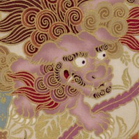 Hyakka Ryoran - Magnificent Gilded Dragon and Phoenix on Beige