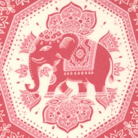 Tradewinds - Exotic Elephants in Pink and Red by Lily Ashbury