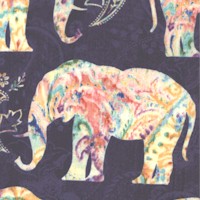 Bohemian Dreams - Textured Elephants on Blue by Danhui Nai