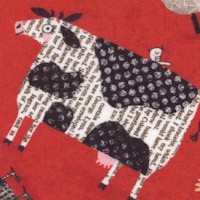 On the Farm - Textured Farmyard Animals on Red