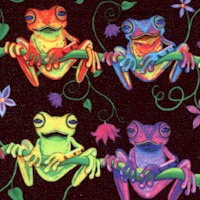 Neon Frogs Hanging Out (Digital)