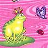 Happily Ever After - Frog Princes Butterflies and Bugs on Pink