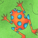 Fun for Kids - Tossed Funky Frogs on Green