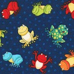 Mini Frogs on Blue