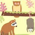 Frolic - Forest Animal Collage  #2 by Wendy Slotbloom - SALE! (MINIMUM PURCHASE 1 YARD)