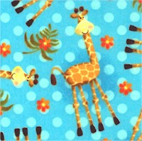 Cuddle Prints - Whimsical Giraffes on Turquoise Blue FLANNEL