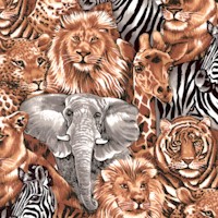 Jungle Fun - Packed Jungle Animal Portraits in Black, White and Brown