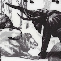 Jungle Animal Collage in Black and White