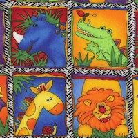 Silly Safari - Whimsical Animal Grid by Cheri Strole