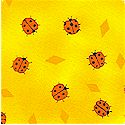 Leapfrog - Tossed Ladybugs on Gold - LTD. YARDAGE AVAILABLE (.94 YARD). MUST BE PURCHASED IN FULL.