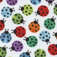 Im Buggin Out - Tossed Colorful Ladybugs on White