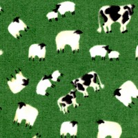 Tossed Cows and Sheep on Green by Whistler Studios