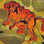 Safari Sunset Monkeys by Gina Rivas-Velazquez - SALE! (MINIMUM PURCHASE 1 YARD)