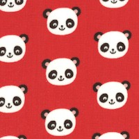 Urban Zoologie Minis - Happy Panda Bears on Red