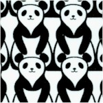 Rows of Panda Bears in Black and White