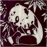 Black and White Panda Bear Batik