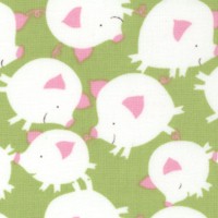 Get Together - Whimsical Pig Toss on Green by David Walker