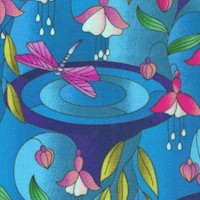 Reflections - Stained Glass Style Flowers and Dragonflies #2
