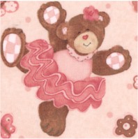 Belinda Bear - Tossed Ballerinas on Pink - SALE! (MINIMUM PURCHASE 1 YARD)