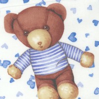 Baby Love - Tossed Teddy Bears and Hearts in Blue