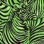 Tribal Instincts - Packed Zebras in Green by Ro Gregg