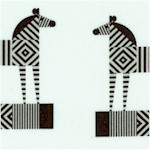 Geo Zoo - Funky Zebras on Ivory