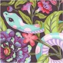 Free Spirit Nathalie Lete Pwnl003 Souvenir Sunny Village Aubergine Fabric by The Yard