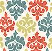 Urban Chiks - Blossom Small Scale Damask Design in Salmon, Lime and Jade
