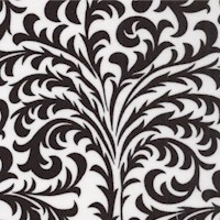 Silhouettes - Black and White Scroll Damask - SALE! (MINIMUM PURCHASE 1 YARD)