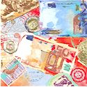 Destinations - Money  Money  Money - Packed Foreign Currency and Postage Stamps