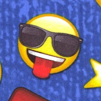 Cool Guy Emoji on Blue