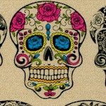 Calavera - Tattoo Sugar Skulls on Beige