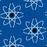 Mod Geek - Tossed Atomic Symbols on Blue