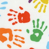 Top of the Class - Rainbow Handprints on Ivory by Hannah of Pencil & Ink Studios
