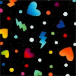 Hearts and Thunderbolts - LTD. YARDAGE AVAILABLE (.5 YARD). MUST BE PURCHASED IN FULL.
