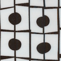 Retro Beaded Curtain in Black on White by Alice Kennedy -SALE! (ONE YARD MINIMUM PURCHASE)