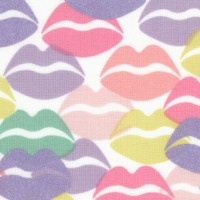 Wild Side - Luscious Lips on Ivory by Libs Elliott -SALE! (1 YARD MINIMUM PURCHASE)