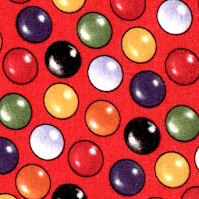 Tidings of Great Joy - Animal Alpha Games - Tossed Retro Marbles on Red by J. Wecker Frisch