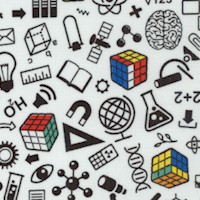 Rubiks 2 - Im a Genius - Tossed Science, Math, Geometry and Chemistry Symbols