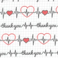 First Responders Tribute - Graph Heartbeat - SALE! (MINIMUM PURCHASE 1 YARD)