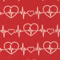 First Responders Tribute - Red Heartbeat - SALE! (MINIMUM PURCHASE 1 YARD)